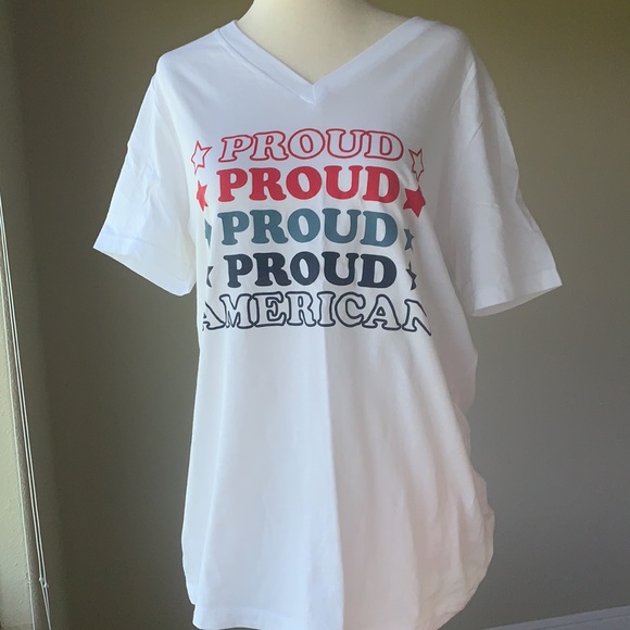 Jadelynn Brooke Proud American USA 4th of July tee tshirt sz L Things She Loves - Picture 5 of 10